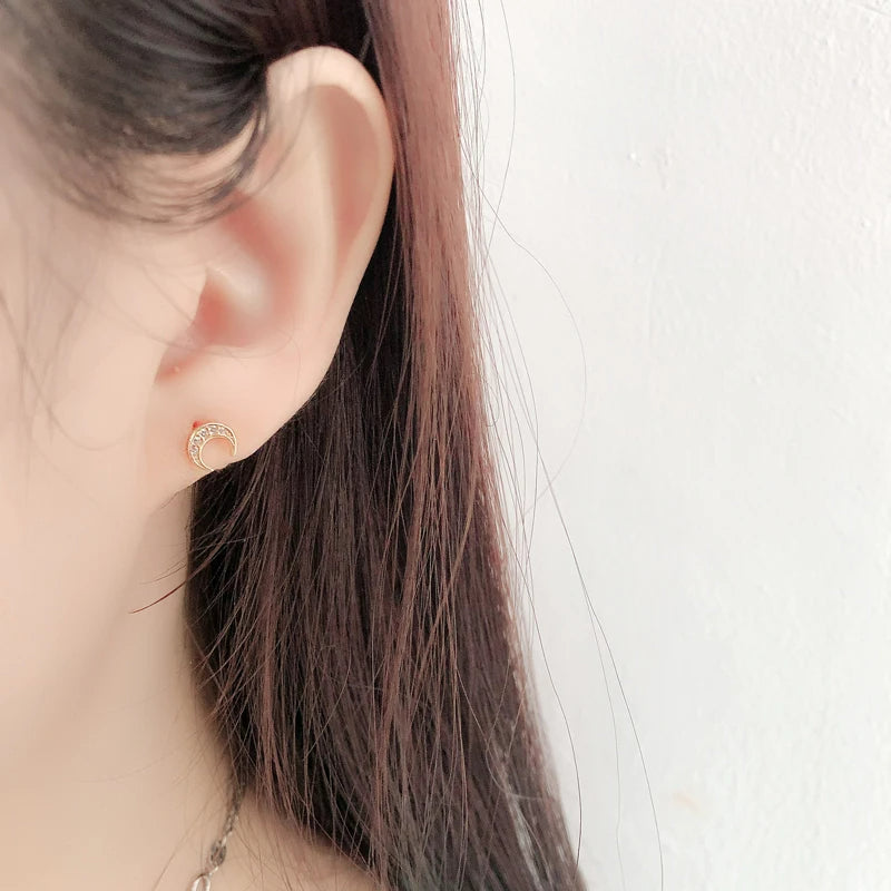 Boucle D'oreille Lune et Strass