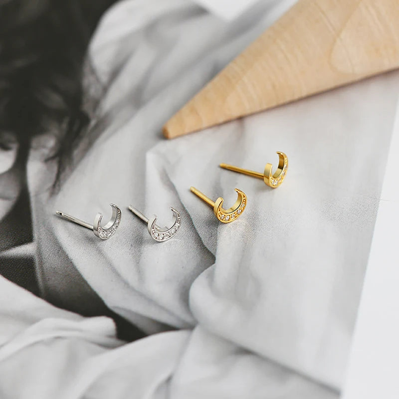 Boucle D'oreille Lune et Strass