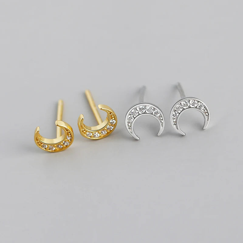 Boucle D'oreille Lune et Strass