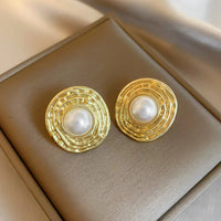 Boucle D'oreille Luxe Dorée avec Perle