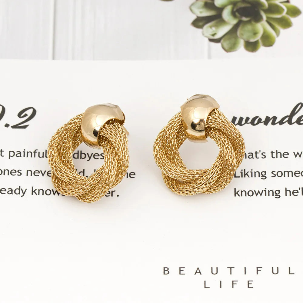 Boucle D'oreille Luxe Maille Torsadée Vintage