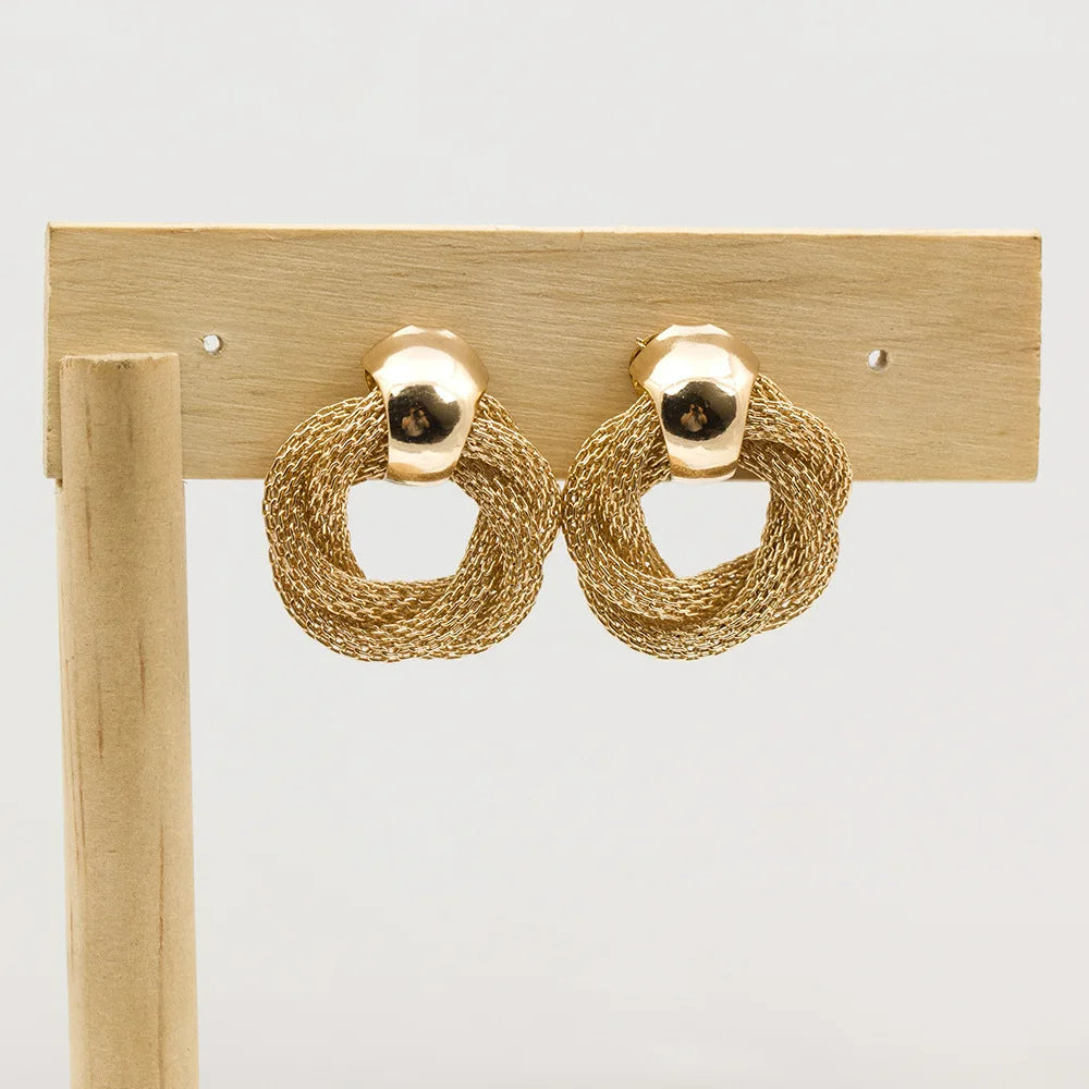 Boucle D'oreille Luxe Maille Torsadée Vintage