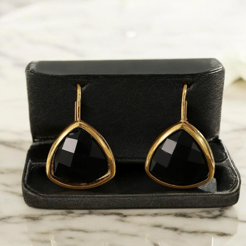 Boucle D'oreille Luxe Vintage effet diamant noir