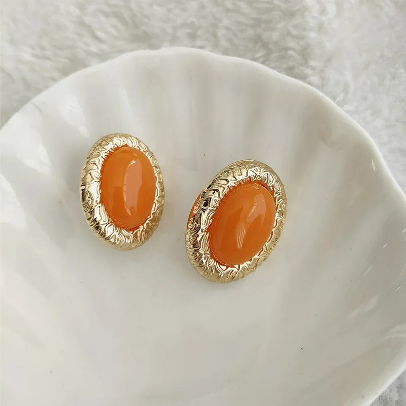 Boucle D'Oreille Orange Élégance Vintage