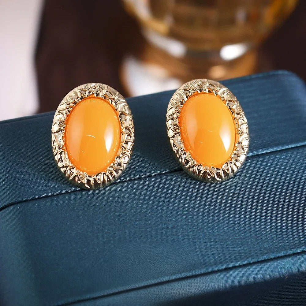 Boucle D'Oreille Orange Élégance Vintage