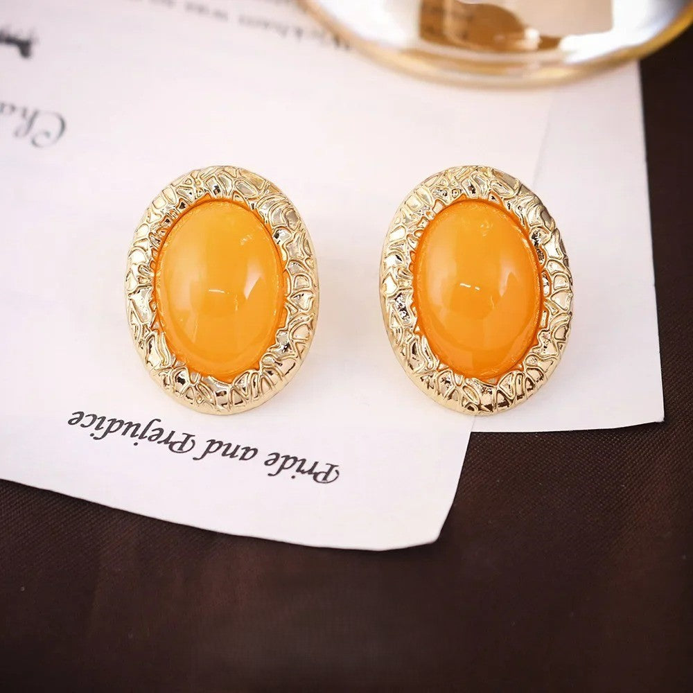 Boucle D'Oreille Orange Élégance Vintage