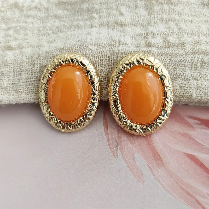 Boucle D'Oreille Orange Élégance Vintage
