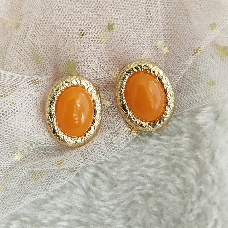 Boucle D'Oreille Orange Élégance Vintage