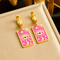 Boucle D'oreille Originale Femme Dorée et Rose en Acier Inoxydable