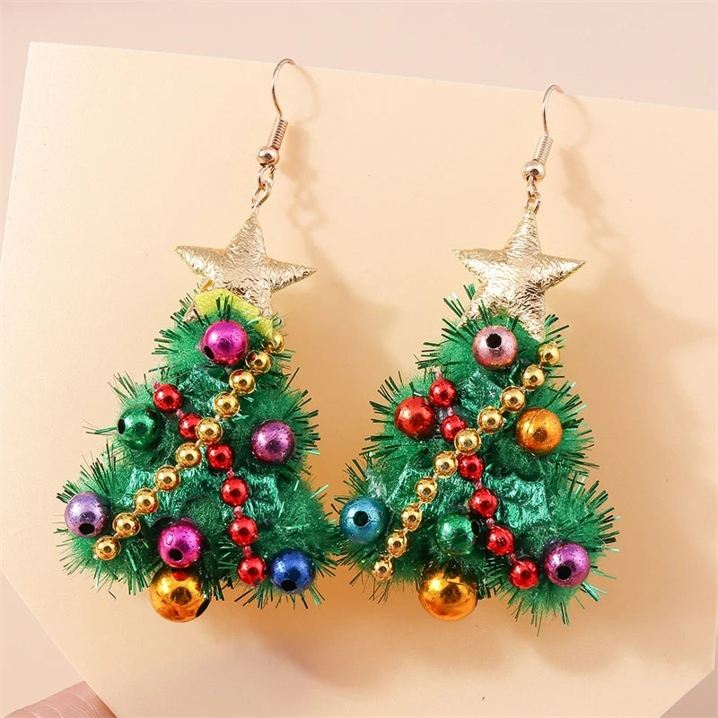 Boucle D'oreille Originale Femme Sapin de Noël Image