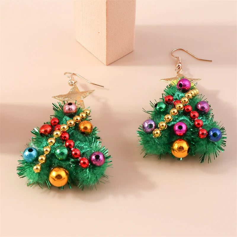 Boucle D'oreille Originale Femme Sapin de Noël