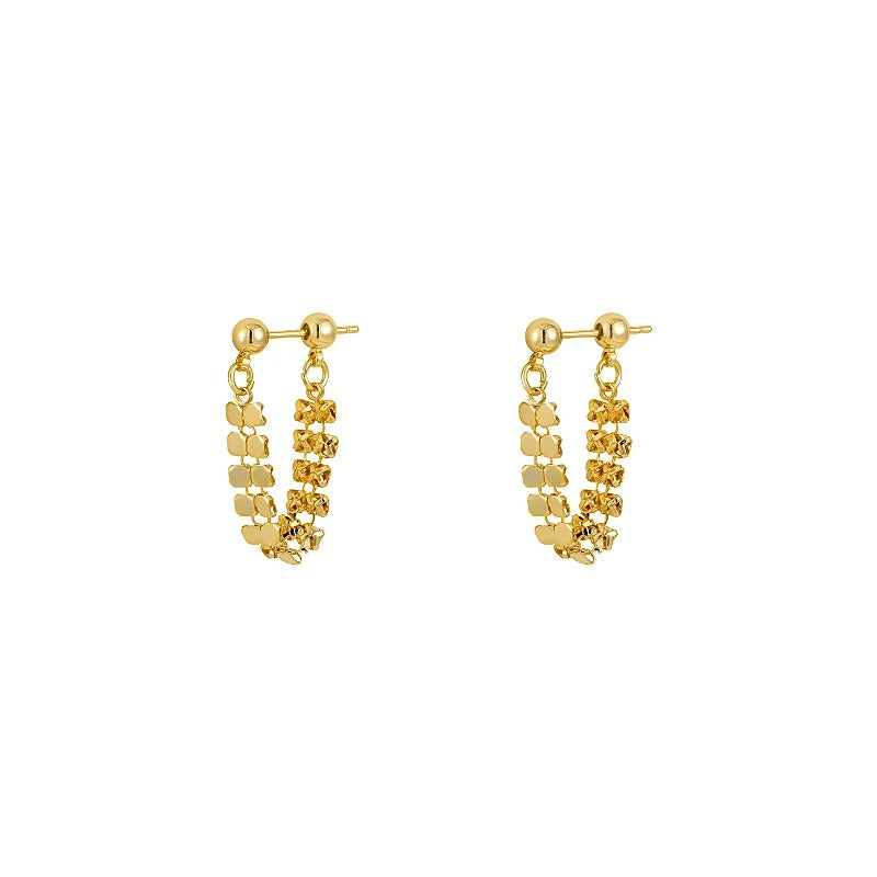 Boucle D'oreille Pendante Doré Délicate