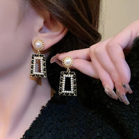 Boucle D'oreille À Pince Femme Chic Rectangulaire