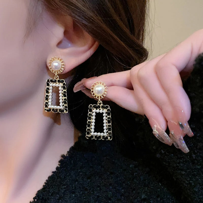 Boucle D'oreille À Pince Femme Chic Rectangulaire Image