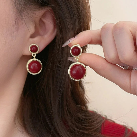 Boucle D'oreille À Pince Femme Double Perles