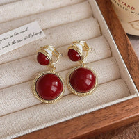 Boucle D'oreille À Pince Femme Double Perles