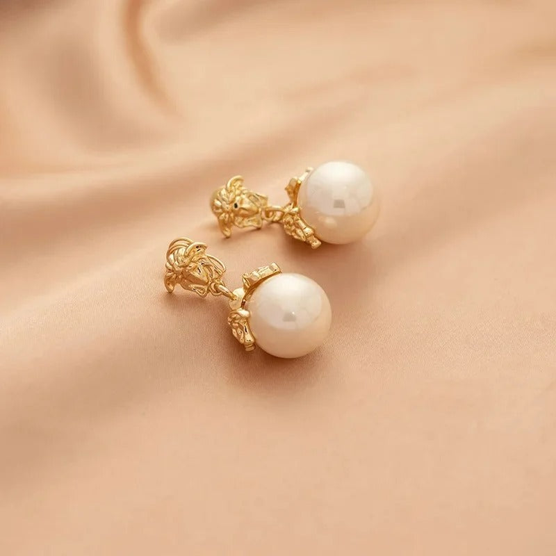 Boucle D'oreille À Pince Femme Perle Vintage