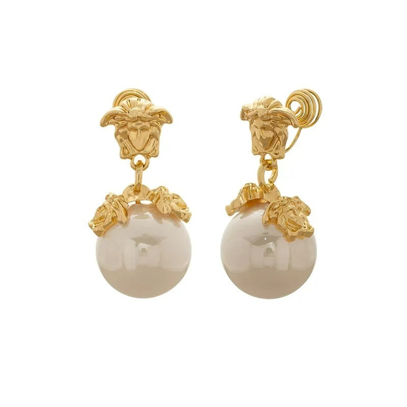 Boucle D'oreille À Pince Femme Perle Vintage