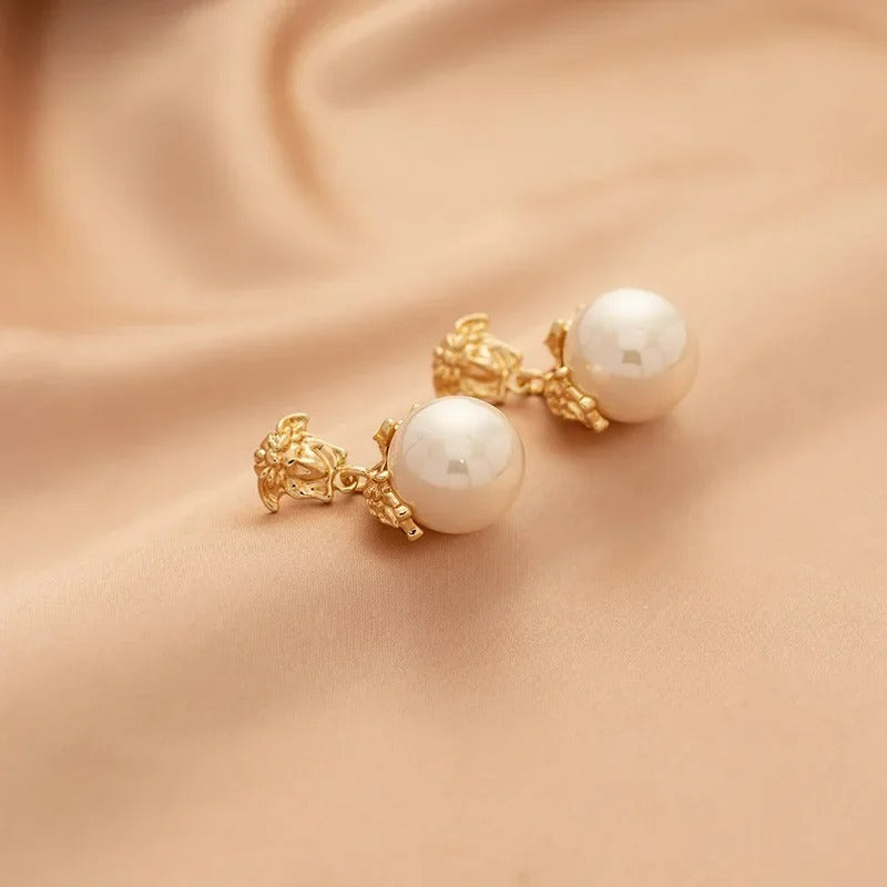 Boucle D'oreille À Pince Femme Perle Vintage