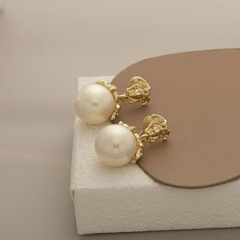 Boucle D'oreille À Pince Femme Perle Vintage