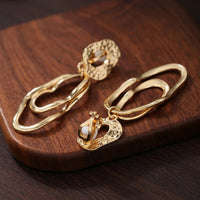 Boucle D'oreille À Pince Femme Rétro Dorée