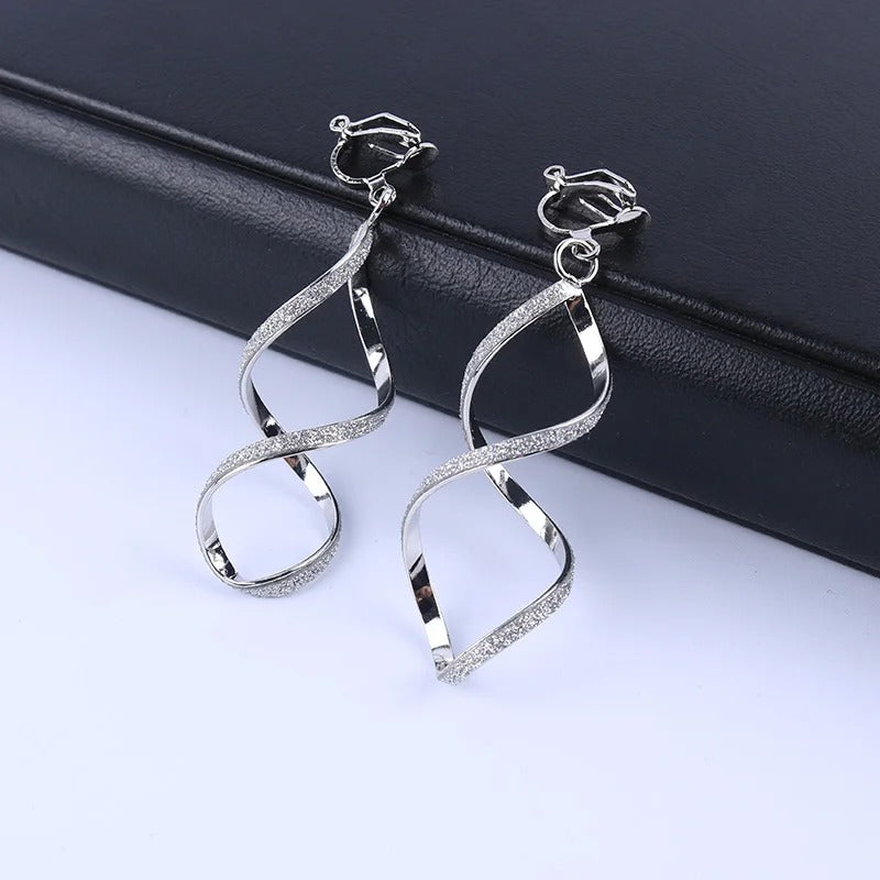 Boucle D'oreille À Pince Femme Spirale