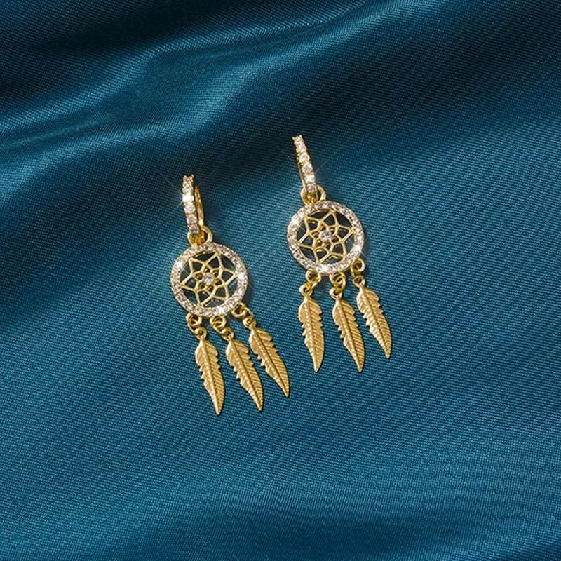 Boucle D'oreille Plume Attrape-Rêve