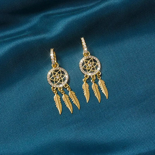 Boucle D'oreille Plume Attrape-Rêve