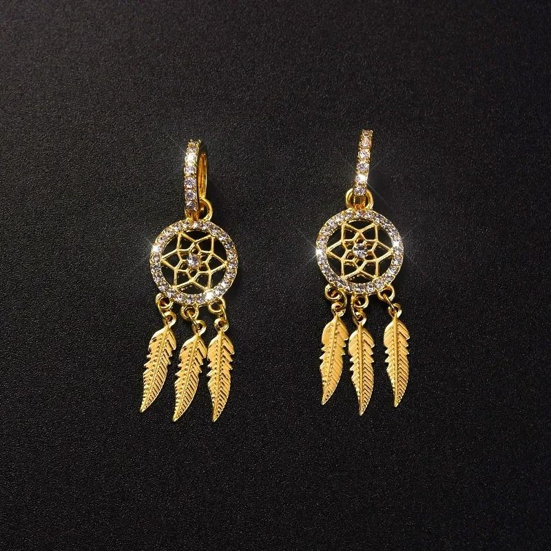 Boucle D'oreille Plume Attrape-Rêve