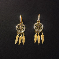 Boucle D'oreille Plume Attrape-Rêve