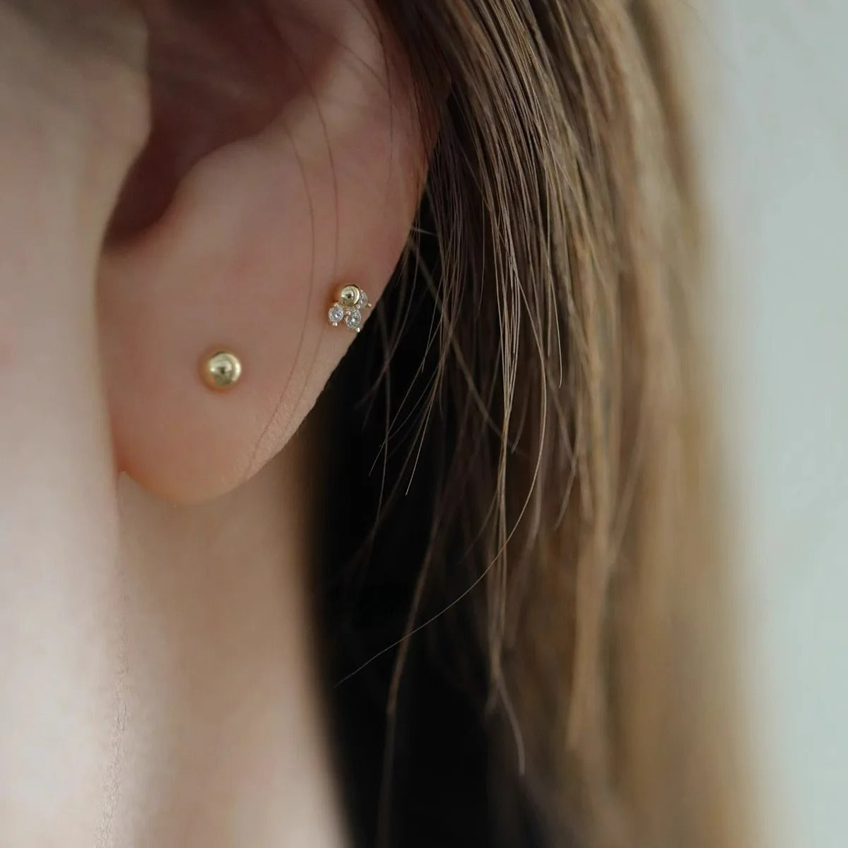 Boucle D'oreille Puce Argent Et Zircon Étincelante