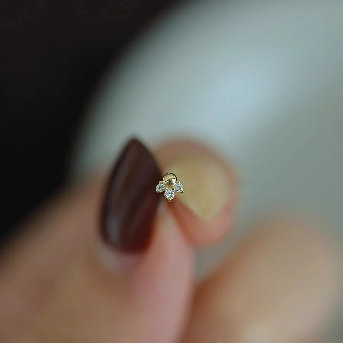 Boucle D'oreille Puce Argent Et Zircon Étincelante