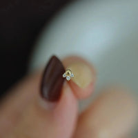 Boucle D'oreille Puce Argent Et Zircon Étincelante