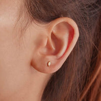 Boucle D’oreille Puce Dorée Opale - Argent