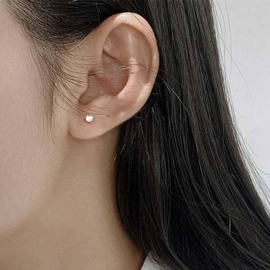 Boucle D'oreille Puce  Effet Lune – Plaqué Argent