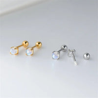 Boucle D'oreille Puce  Effet Lune – Plaqué Argent