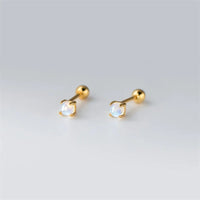 Boucle D'oreille Puce  Effet Lune – Plaqué Argent
