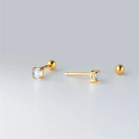 Boucle D'oreille Puce  Effet Lune – Plaqué Argent