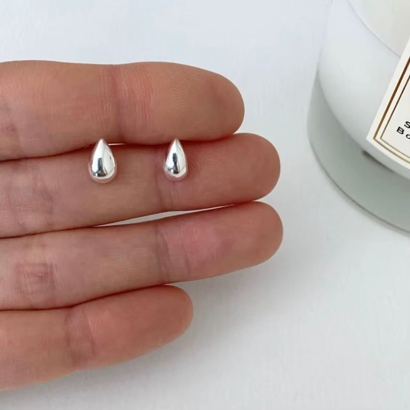 Boucle D'oreille Puce Goutte En Argent