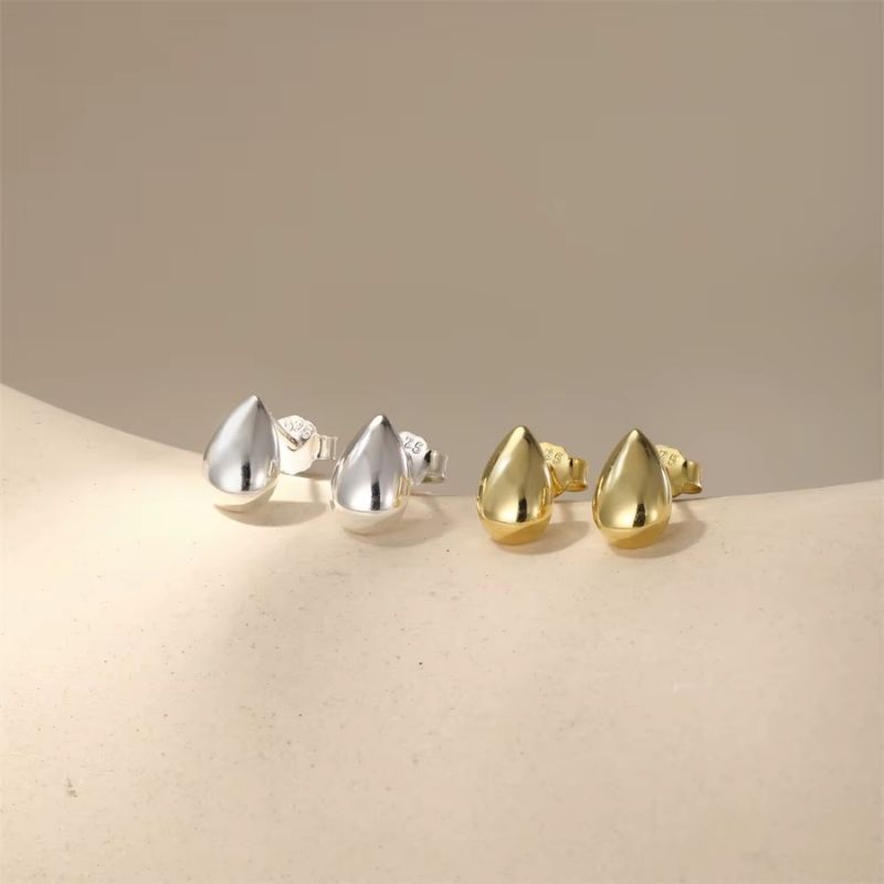 Boucle D'oreille Puce Goutte En Argent