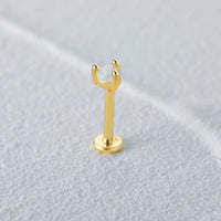 Boucle D’oreille Puce Ronde Opale - Argent