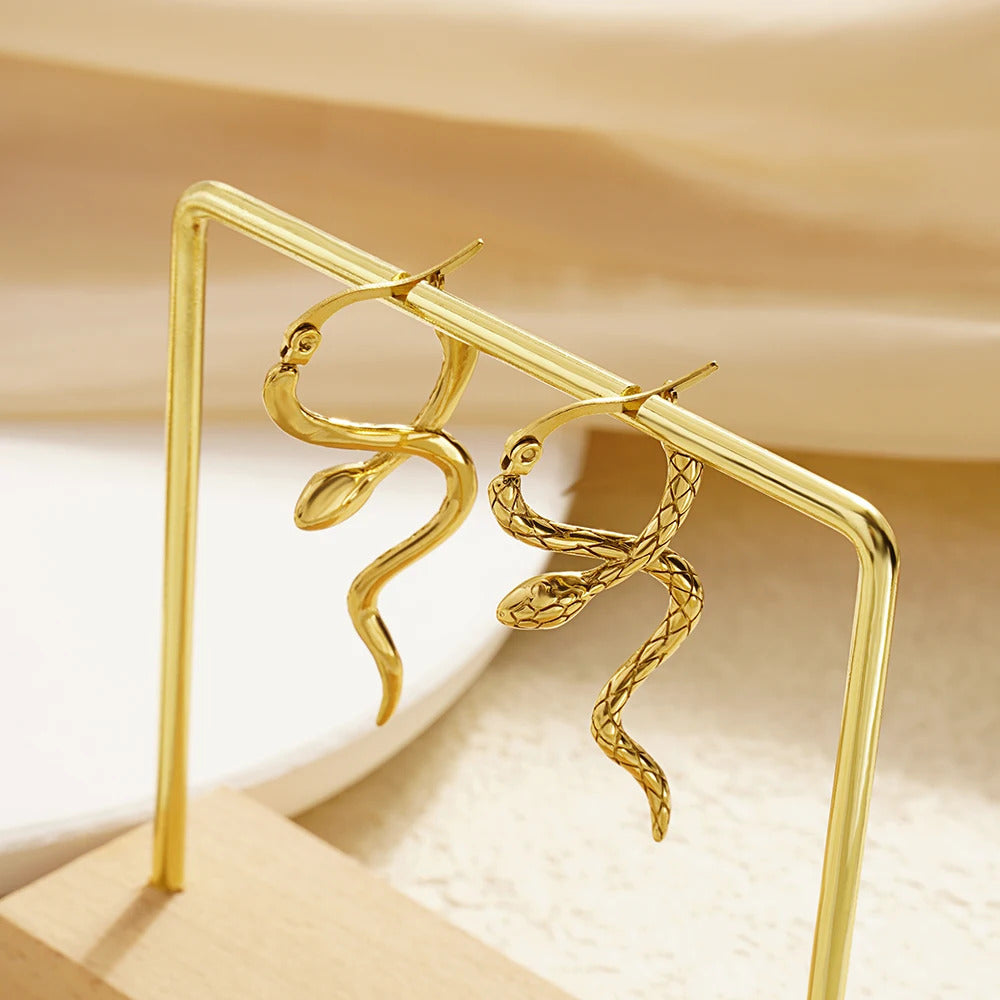 Boucle D'oreille Serpent Doré et Tendance