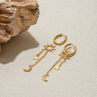 Boucle D'oreille Soleil Longue Acier Inoxydable