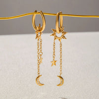 Boucle D'oreille Soleil Longue Acier Inoxydable