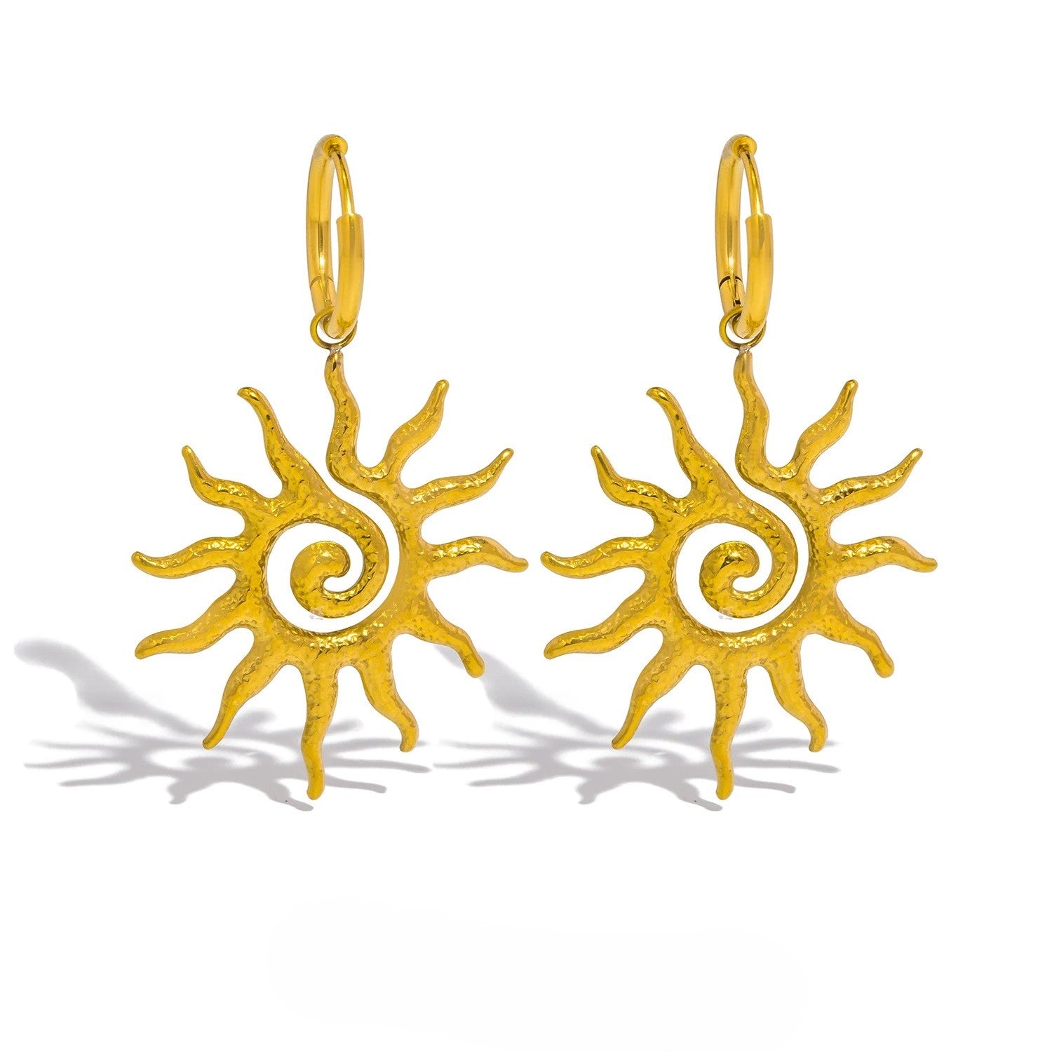 Boucle D'oreille Soleil Spiral Acier Inoxydable