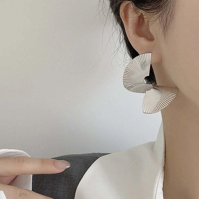 Boucle D'oreille Spirale Torsadée Rétro Argenté Image