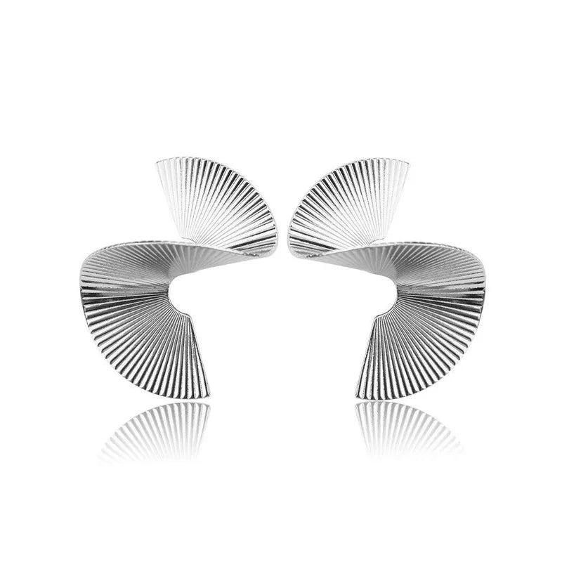 Boucle D'oreille Spirale Torsadée Rétro Argenté Image