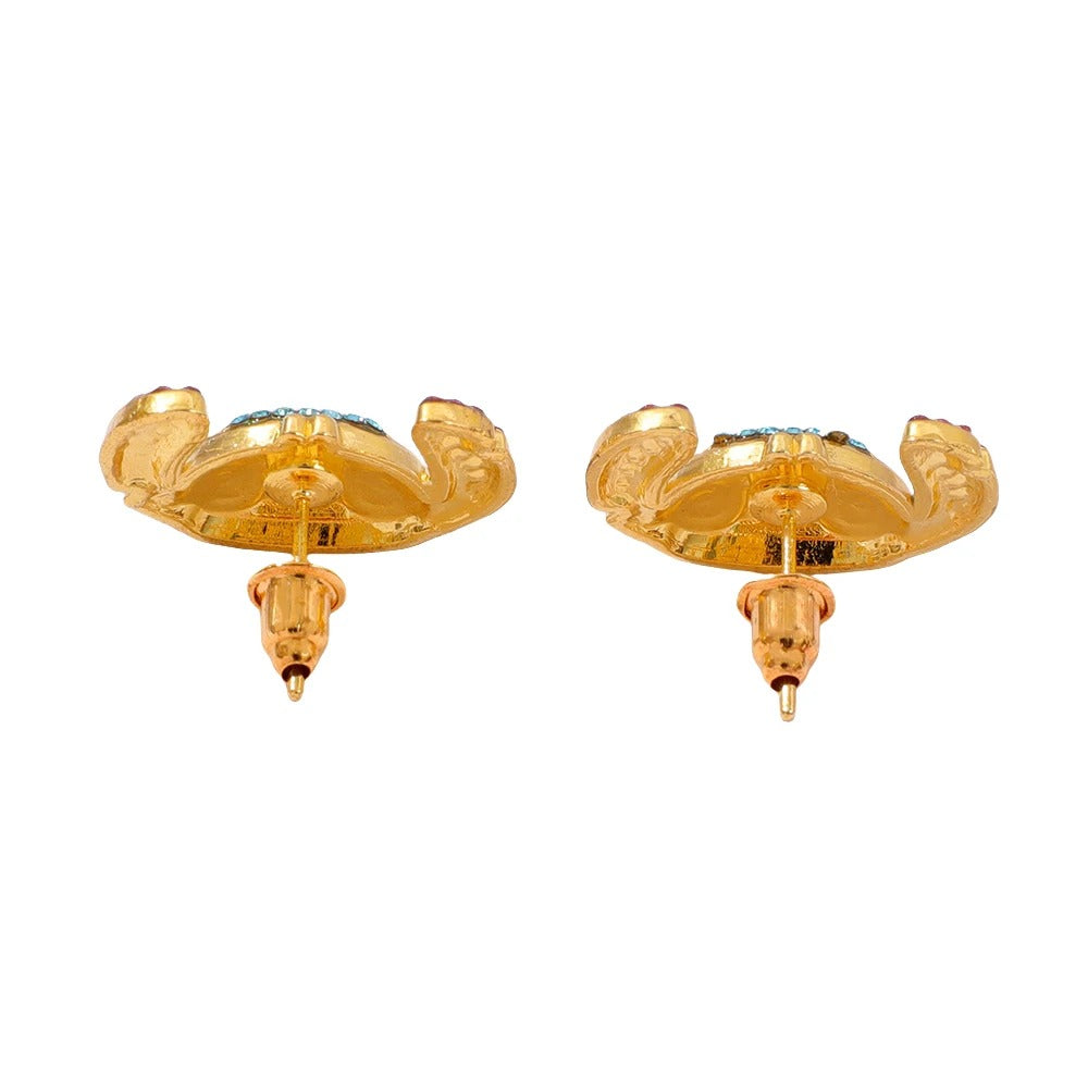 Boucle D’Oreille Stitch Strass Et Dorée