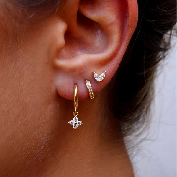 Boucle d'Oreille 3 Trous Acier Inoxydable