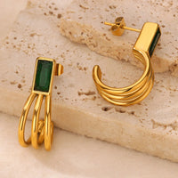 Boucle D'oreille Acier Inoxydable Dorée Élégante